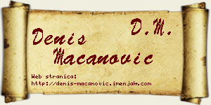 Denis Macanović vizit kartica